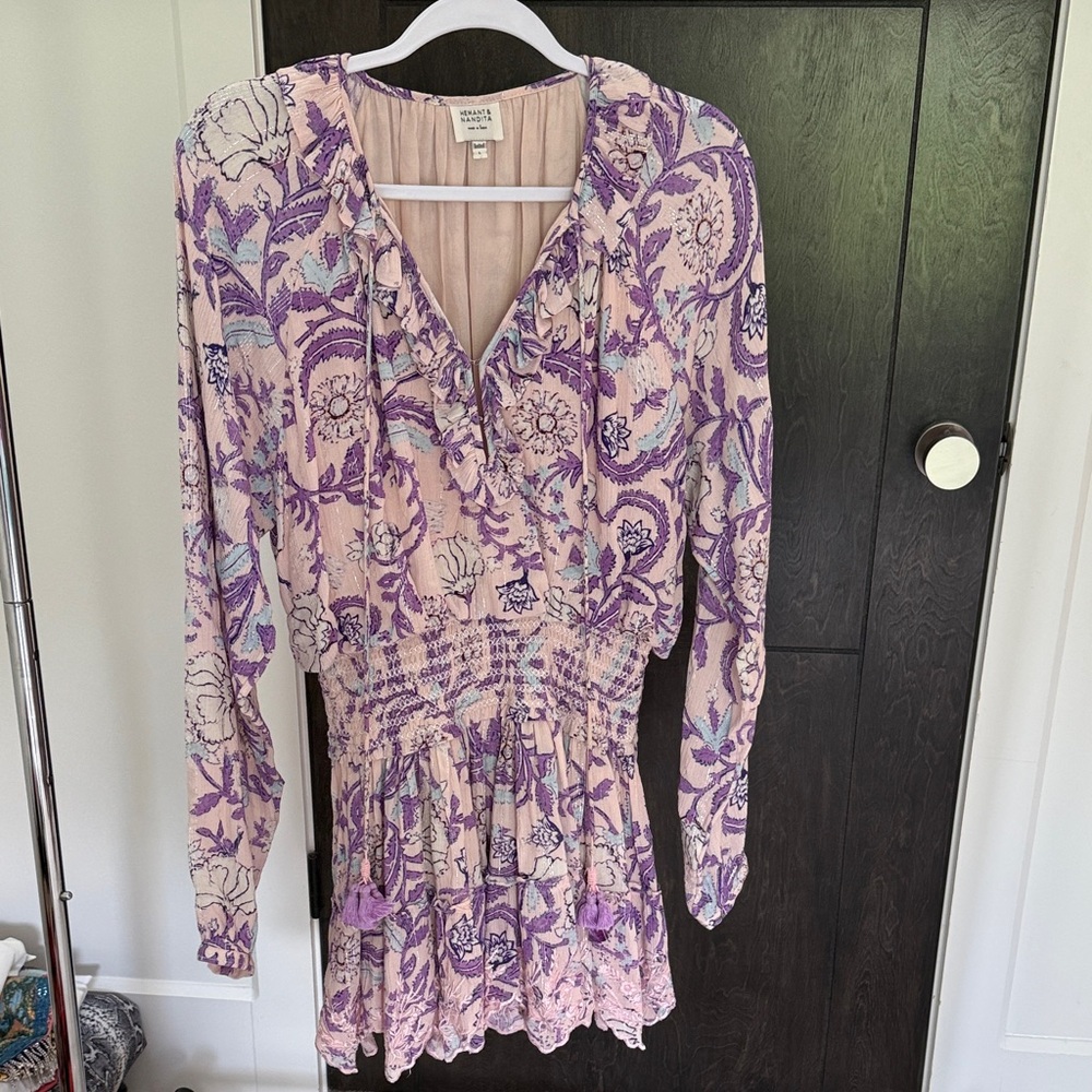 HEMANT & NANDITA Blush and Purple Dress